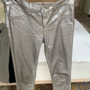J Brand Coated Metallic Silver jeans 27